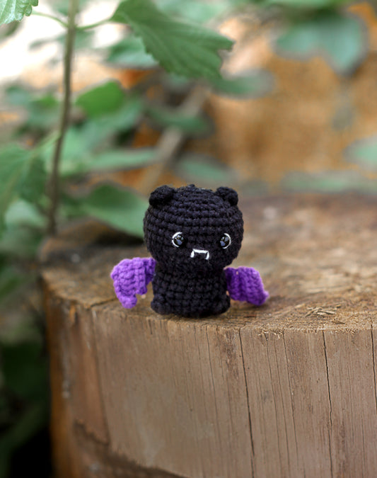 Bat Crochet Miniature Doll . Perfect Sensory Fidget Toy . Car and Office Desk Decor . Pocket Hug, Cute DIY Baby Mobile and Stocking Stuffer