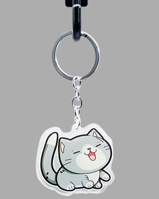 Chartreux Cat Acrylic keychain, Cute kawaii memorial ornament, pet portrait charm gift  backpack fob, dad car décor, first day of school gift