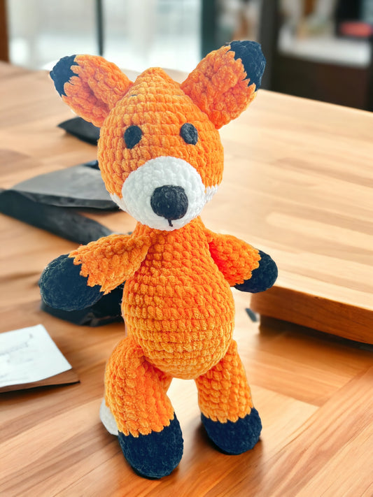 Fox Handmade Crochet stuffed Doll for Montessori Play, Nursery Decor, and Baby Shower Gifts . Granddaughter, niece, nephew & grandson