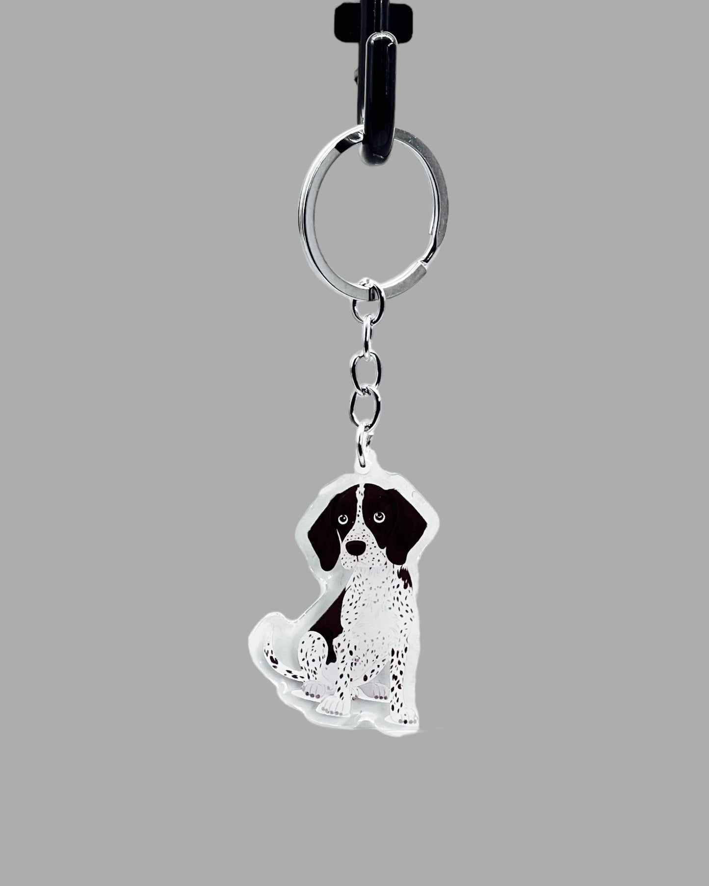 German Shorthaired Pointer Dog Acrylic Keychain, Cute kawaii memorial ornament, pet portrait charm gift backpack fob, dad car décor, dog mom gift