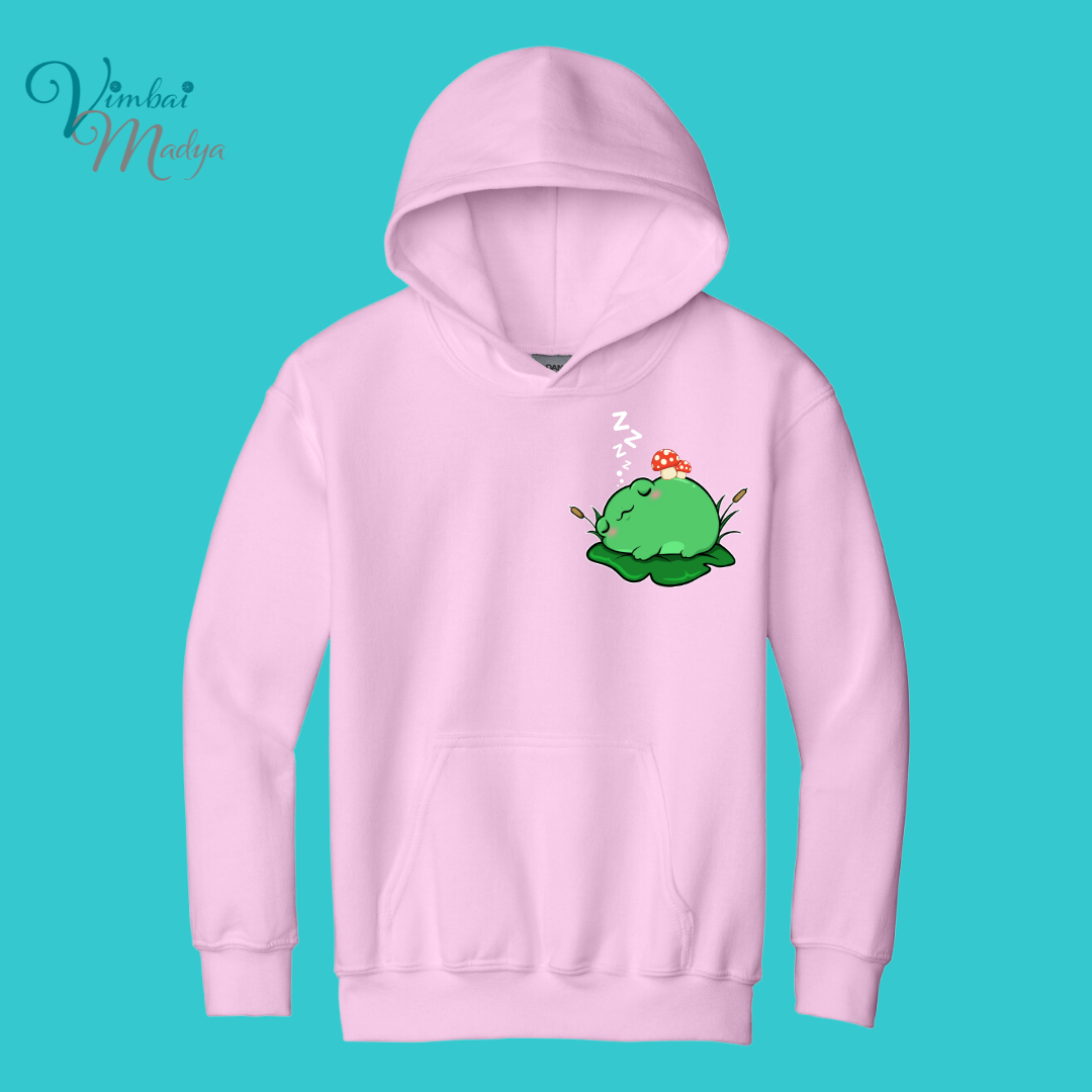 sleepy Frog  Youth Sweater Hoodie  : Perfect Birthday Gift & Fall Winter Essential  .  Trendy, Unisex Style for Your Best Friend's Wardrobe