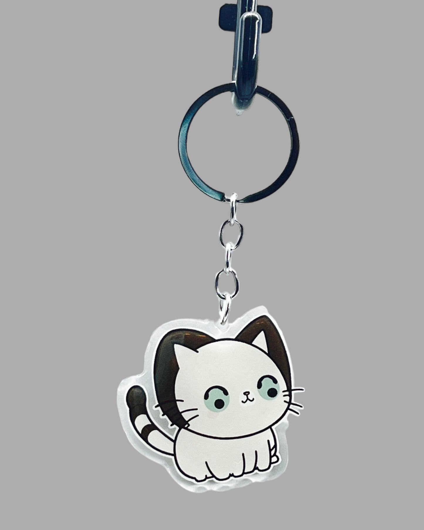 Javanese Cat Acrylic key chain, Cute kawaii memorial ornament, pet portrait charm gift  backpack fob, dad car décor, first day of school gift