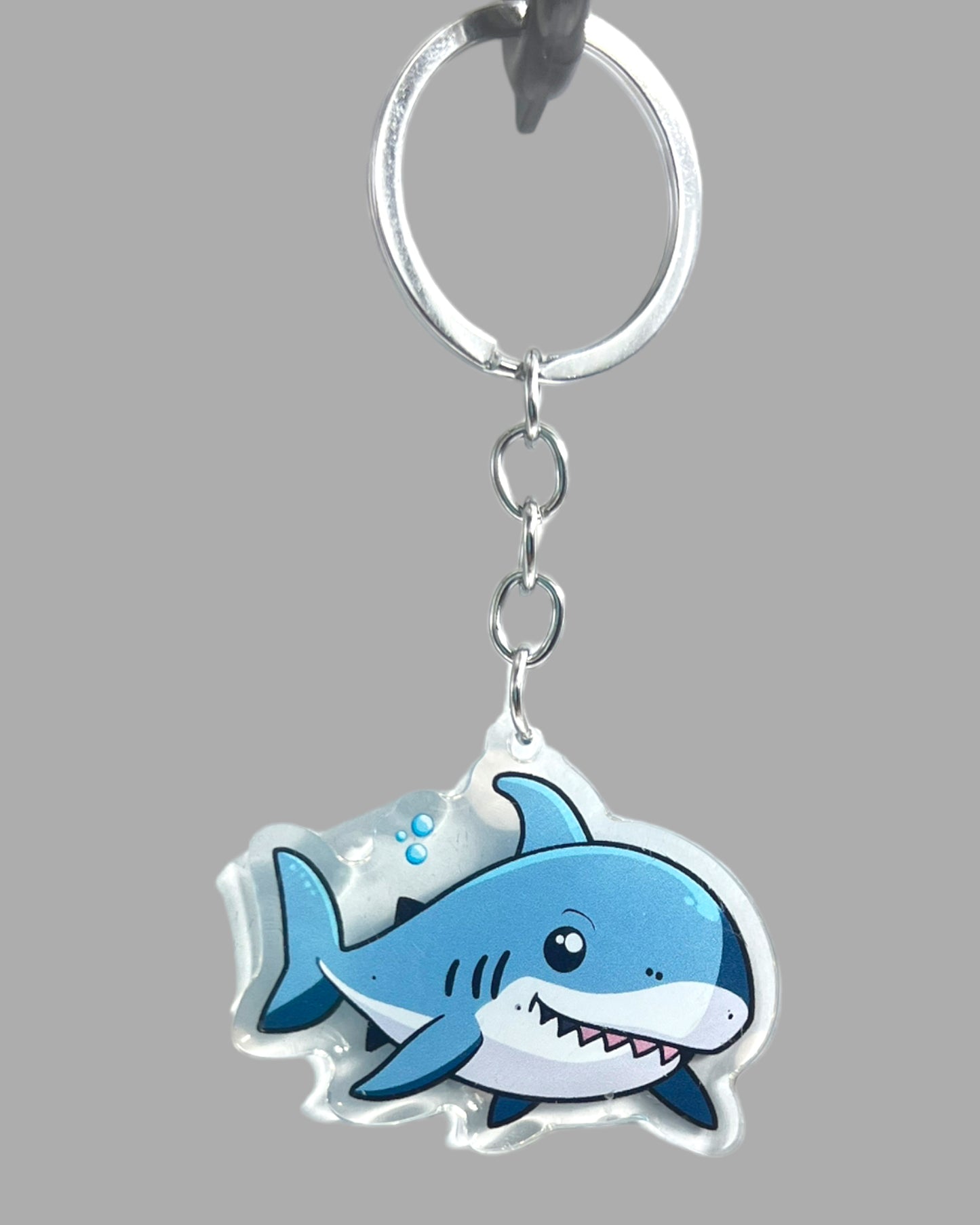 Shark Acrylic Keychain, Wildlife Cute kawaii memorial ornament, pet portrait charm, backpack fob, dad car décor, stocking stuffer, birthday gift