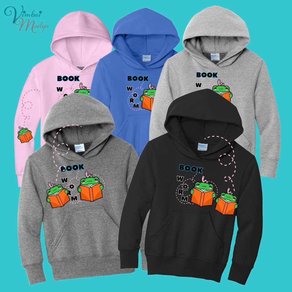 Youth Frog Book lover Kawaii Sweater Hoodie : Perfect Mother's Day Gift & Fall Winter Essential  . Trendy Style for Your Best Friend