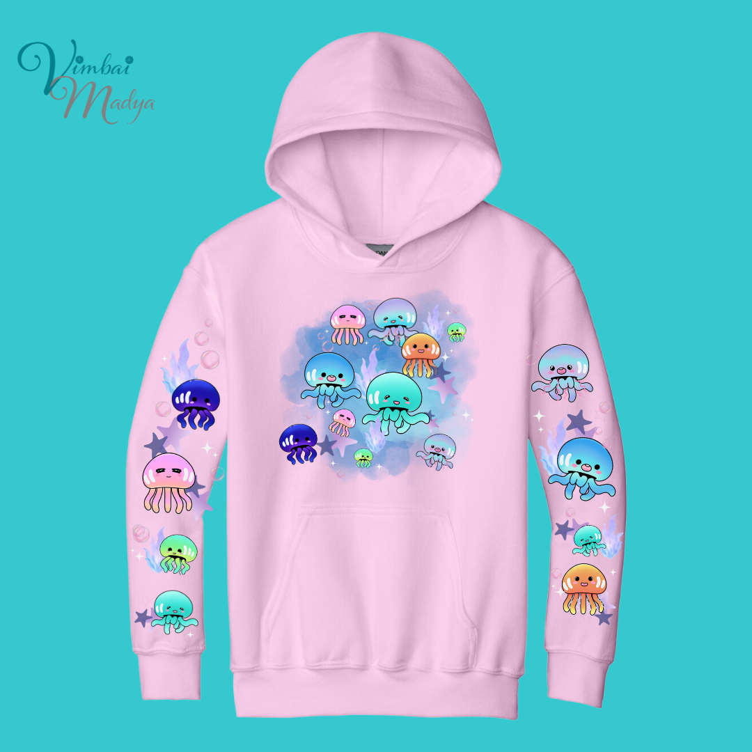 Youth Jellyfish Sweatshirt Unisex Clothing Kawaii Hoodie : Ocean, fish, beach  and Best Friend Gift . Fall Winter Essential . Gift for her