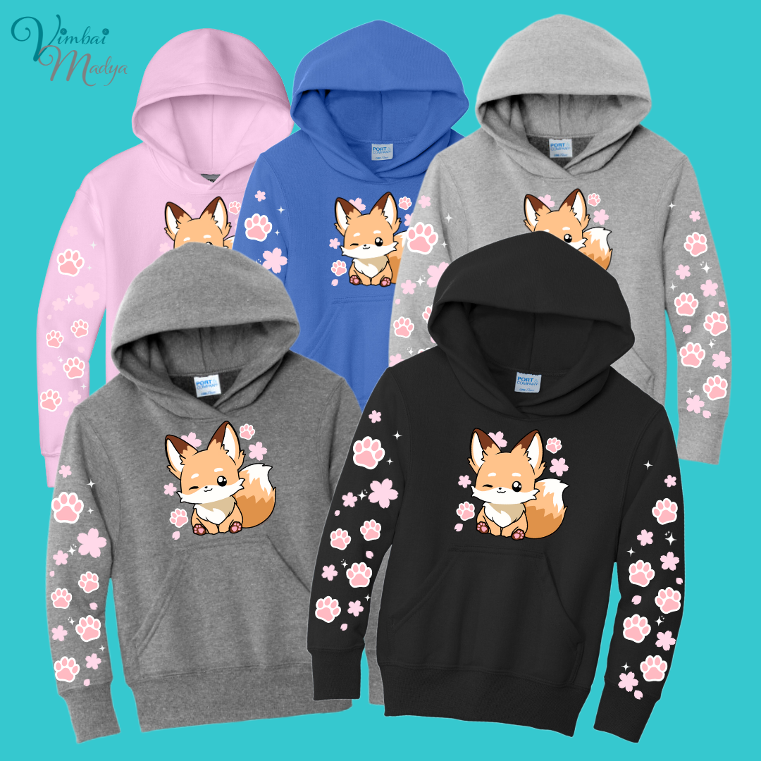 Youth Fox Sweatshirt Unisex Clothing Kawaii Animal Hoodie : Fantastic Mr Fox  and Best Friend Gift . Fall Winter Essential . Gift for her