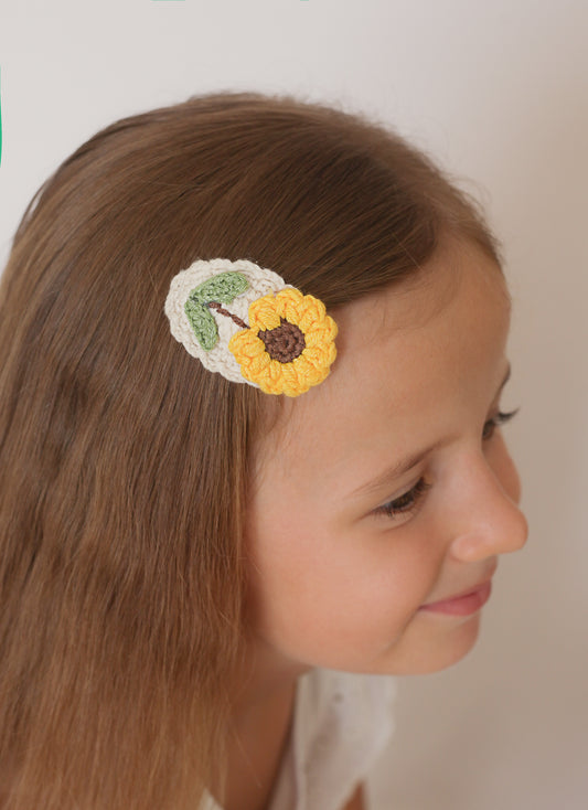 Crochet Trim Snap Hair Clips, Hair barrettes for kids