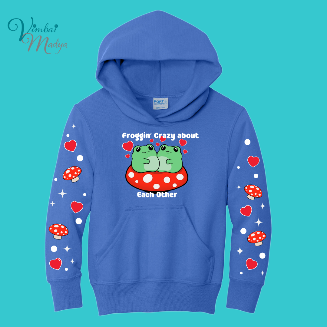 Youth Frog Mushroom Psychedelic  Kawaii Frog Sweater Hoodie :  frog and toad couples Gift & Fall Winter Essential  .  Style for Your Best Friend