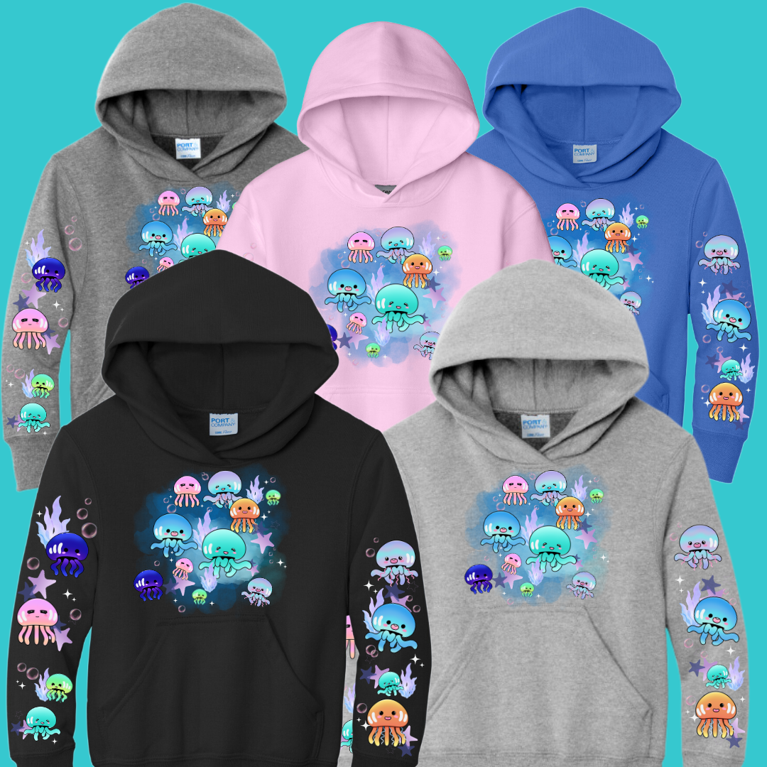 Youth Jellyfish Sweatshirt Unisex Clothing Kawaii Hoodie : Ocean, fish, beach  and Best Friend Gift . Fall Winter Essential . Gift for her