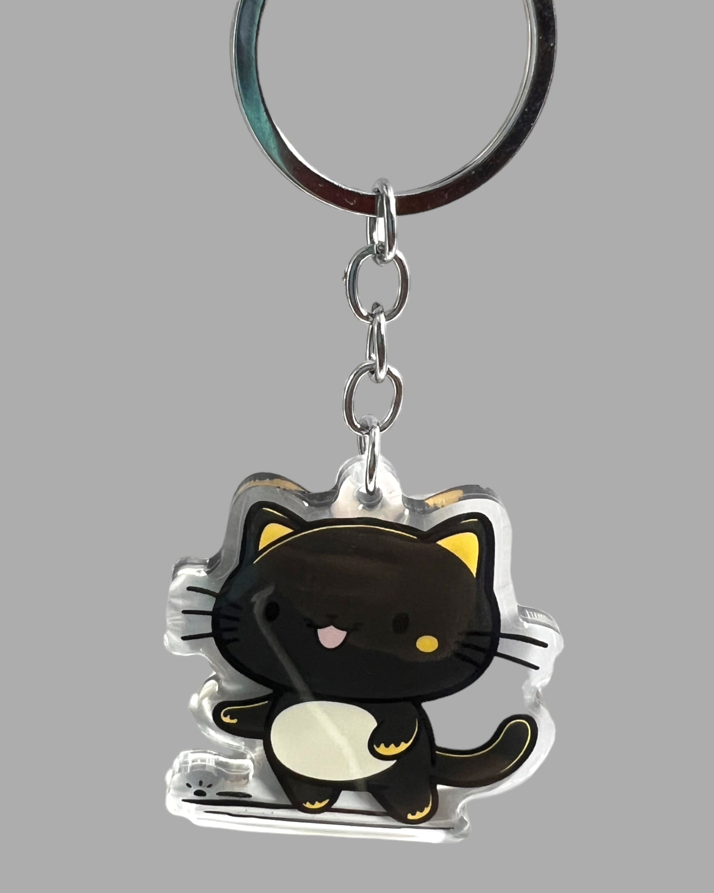 Cartoon style munchkin short legged kawaii Cat Acrylic Keychain