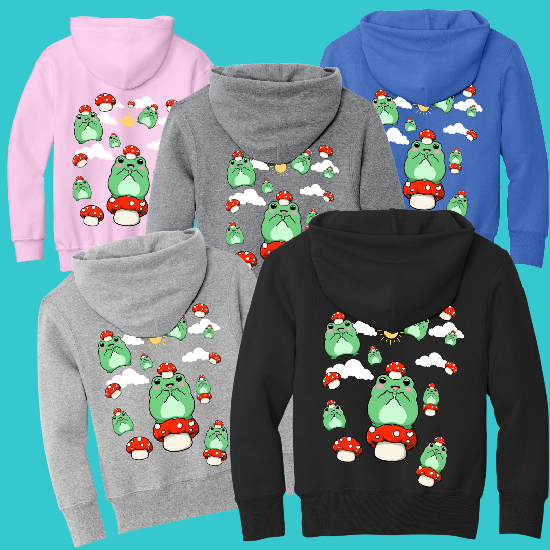 sleepy Frog  Youth Sweater Hoodie  : Perfect Birthday Gift & Fall Winter Essential  .  Trendy, Unisex Style for Your Best Friend's Wardrobe