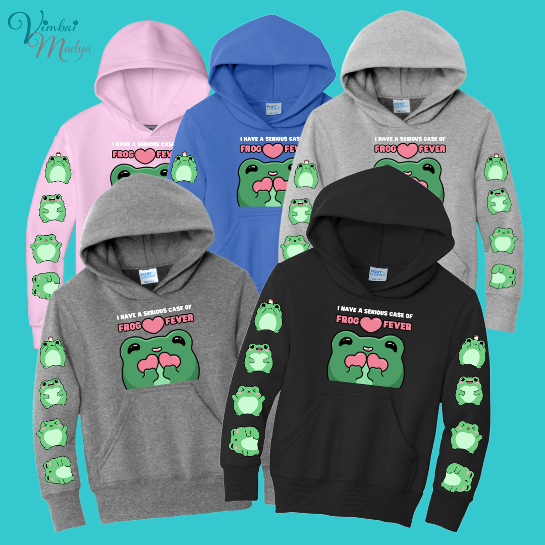 Youth Kawaii Frog Sweater Hoodie :  frog and toad couples Gift  for Book lovers .Best Friend .  Fall Winter Essential