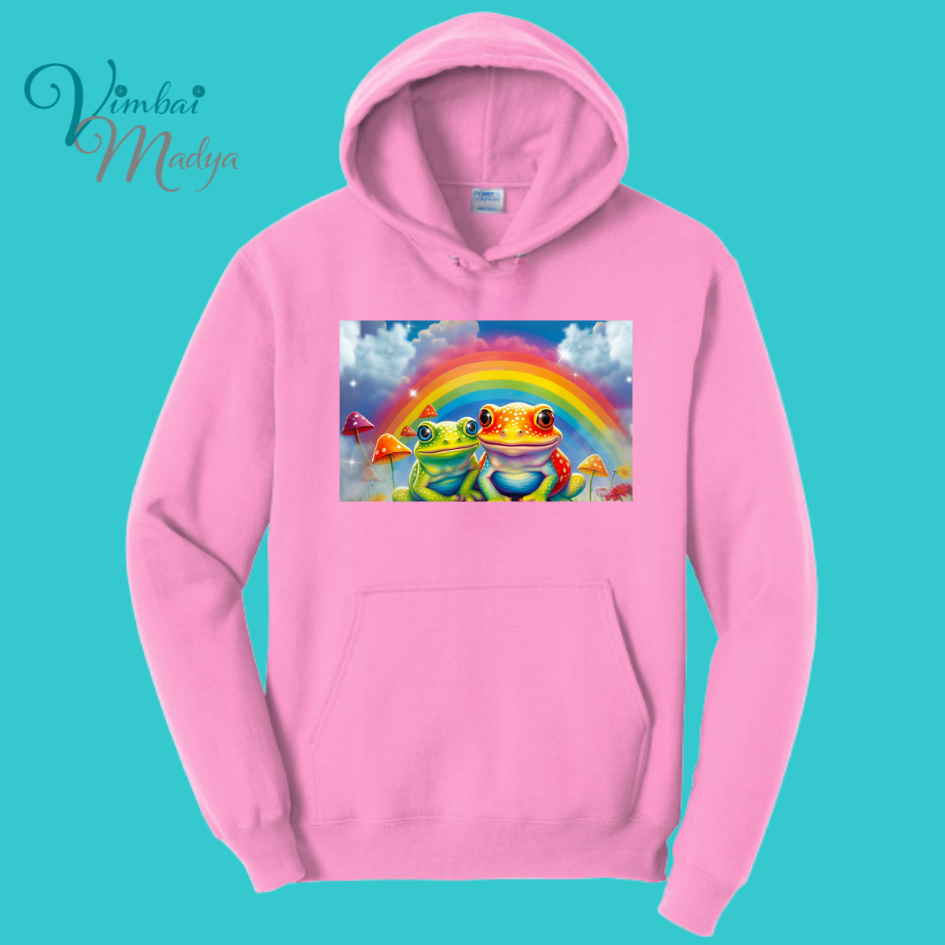 Frog Sweatshirt Unisex Clothing Kawaii Hoodie :  Best Friend Gift . Fall Winter Essential . Frog and Toad Rainbow