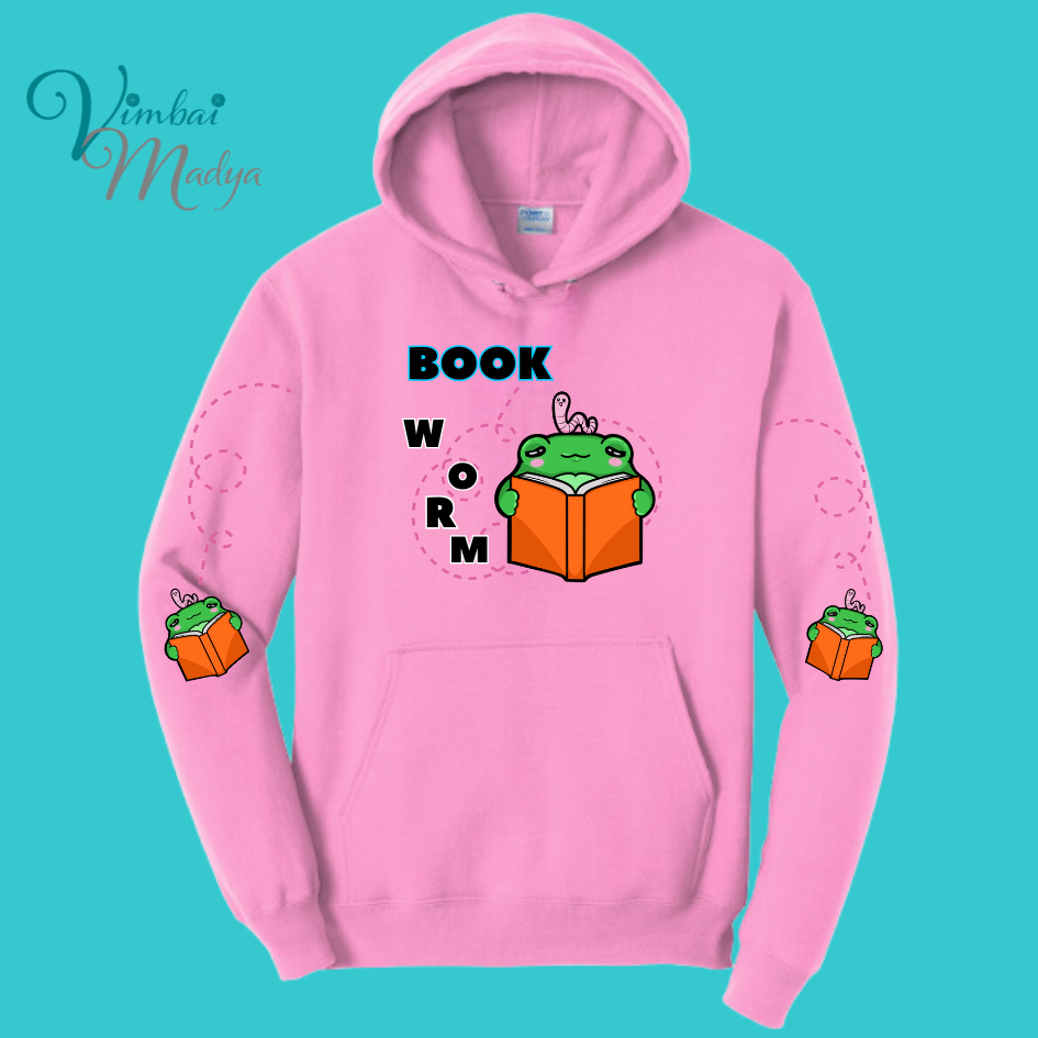 Unisex Kawaii Frog Sweater Hoodie : Perfect Mother's Day Gift & Fall Winter Essential  .  Trendy Bookworm Style for Your Best Friend