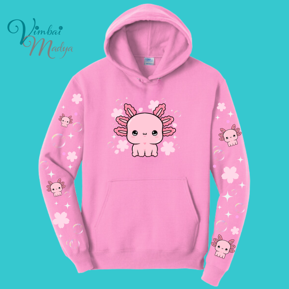 Axolotl Sweatshirt Unisex Clothing Kawaii Hoodie : Ocean, fish, beach  and Best Friend Gift . Fall Winter Essential . Gift for her