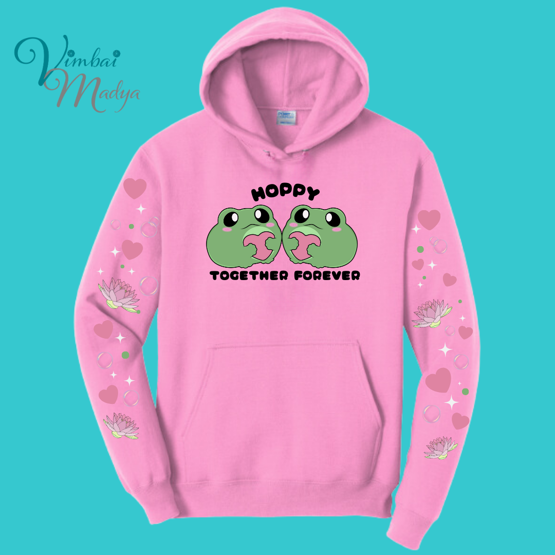 Frog Sweatshirt Unisex Clothing Kawaii Hoodie :  Best Friend Gift . Fall Winter Essential . Frog and Toad Couple . Mothers Day Gift for her