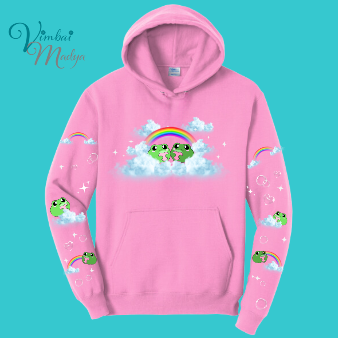 Unisex Kawaii Frog  Sweater Hoodie  : Perfect Mother's Day Gift & Fall Winter Essential  .  Trendy, Unisex Style for Your Best Friend's Wardrobe