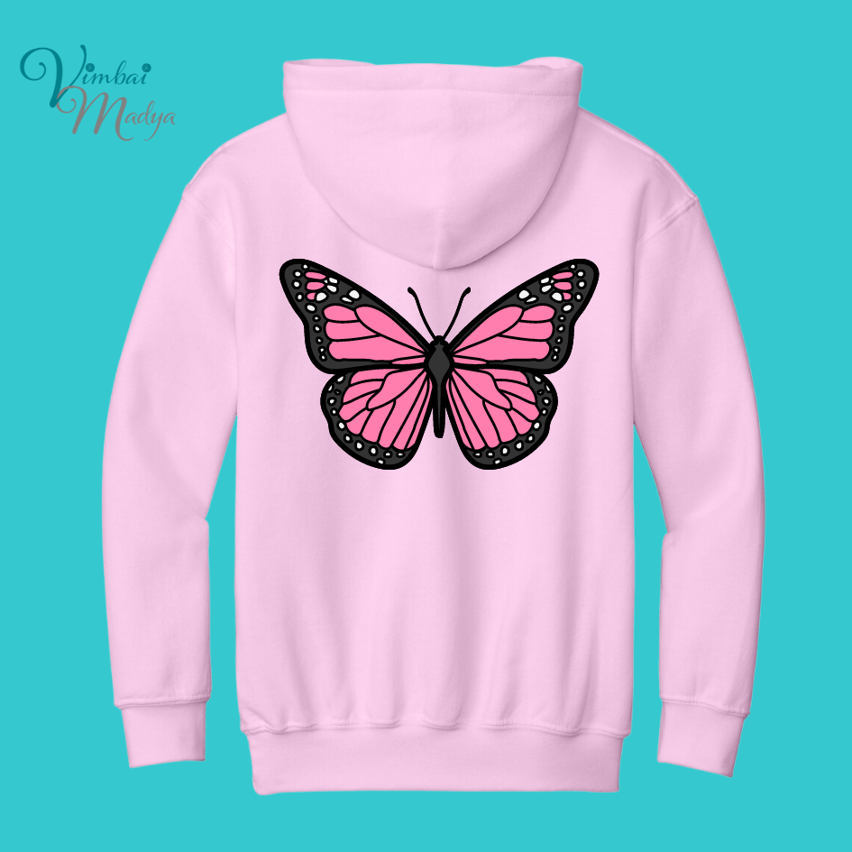 Youth Butterfly Unisex Sakura  Kawaii Frog Sweater Hoodie : Perfect Mother's Day Gift & Fall Winter Essential  .  Trendy, Blossom Style for Your Best Friend