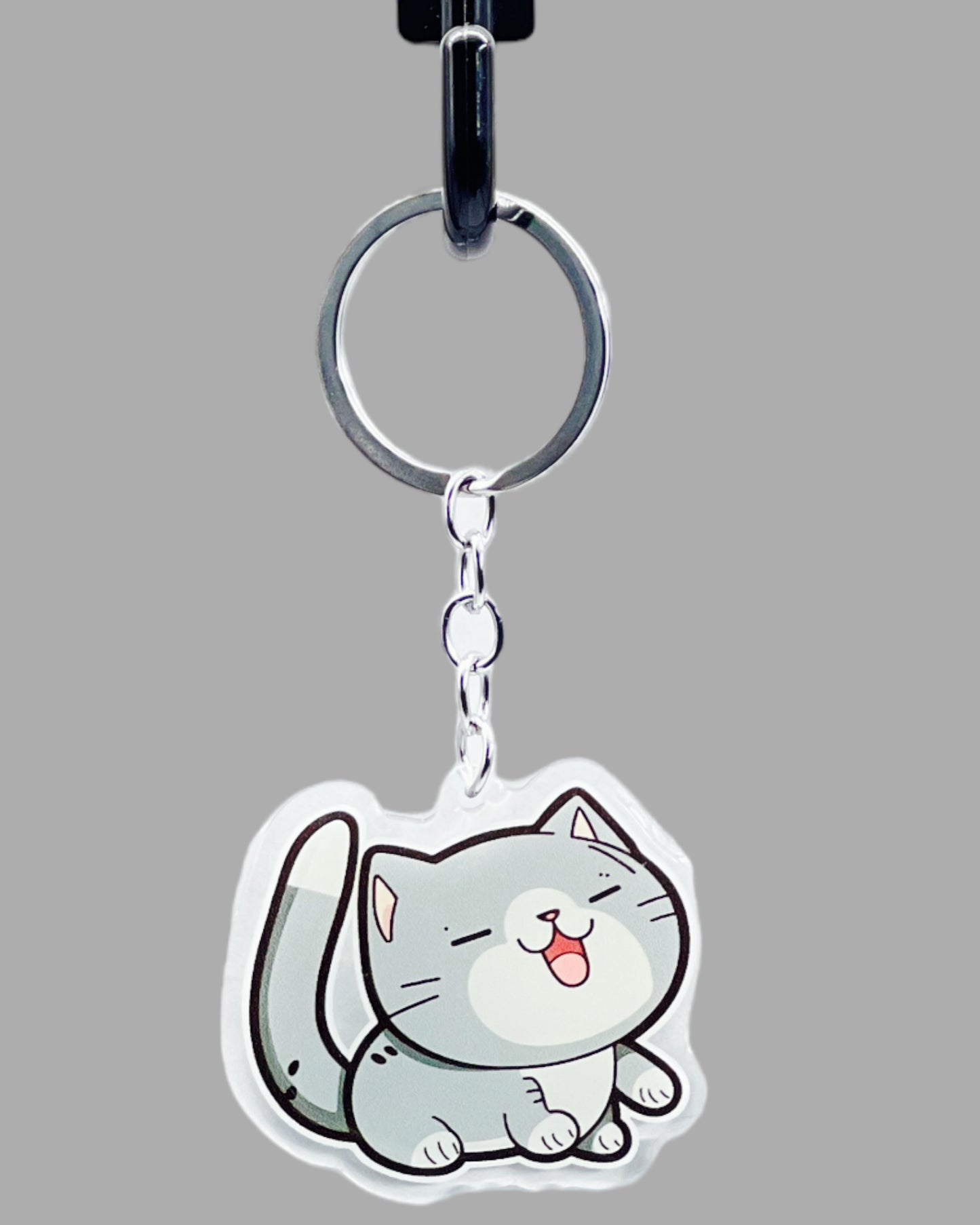 Chartreux Cat Acrylic keychain, Cute kawaii memorial ornament, pet portrait charm gift  backpack fob, dad car décor, first day of school gift