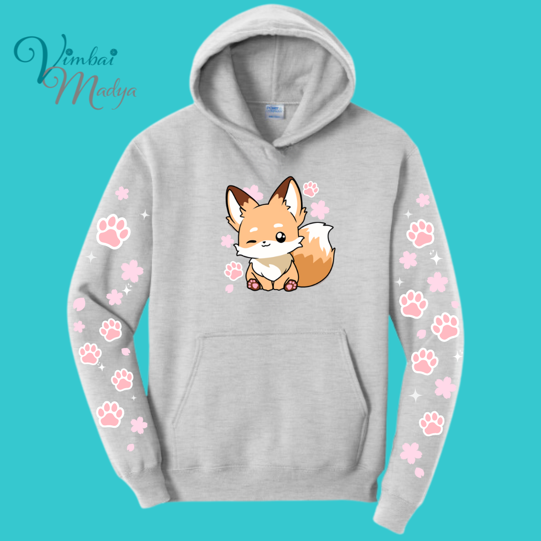 Fox Sweatshirt Unisex Clothing Kawaii Animal Hoodie : Fantastic Mr Fox  and Best Friend Gift . Fall Winter Essential . Gift for her