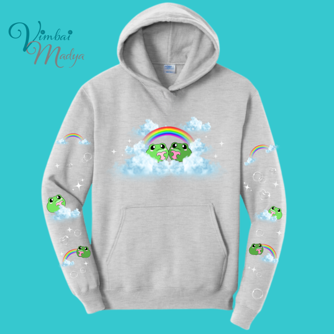 Unisex Kawaii Frog  Sweater Hoodie  : Perfect Mother's Day Gift & Fall Winter Essential  .  Trendy, Unisex Style for Your Best Friend's Wardrobe