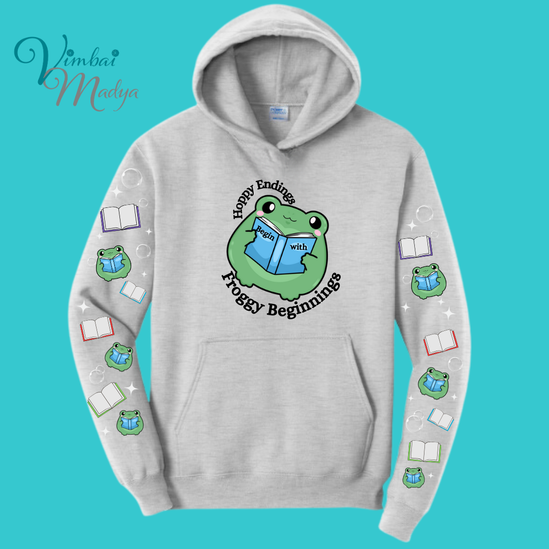 Frog Sweatshirt Unisex Clothing Kawaii Hoodie :  Best Friend Gift . Fall Winter Essential . Frog and Toad Book Lovers . Readers Gift for her