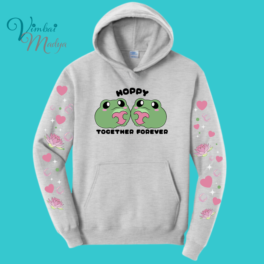 Frog Sweatshirt Unisex Clothing Kawaii Hoodie :  Best Friend Gift . Fall Winter Essential . Frog and Toad Couple . Mothers Day Gift for her