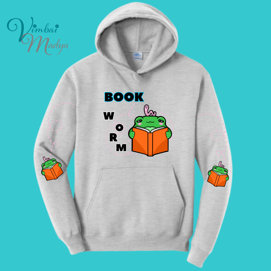 Unisex Kawaii Frog Sweater Hoodie : Perfect Mother's Day Gift & Fall Winter Essential  .  Trendy Bookworm Style for Your Best Friend