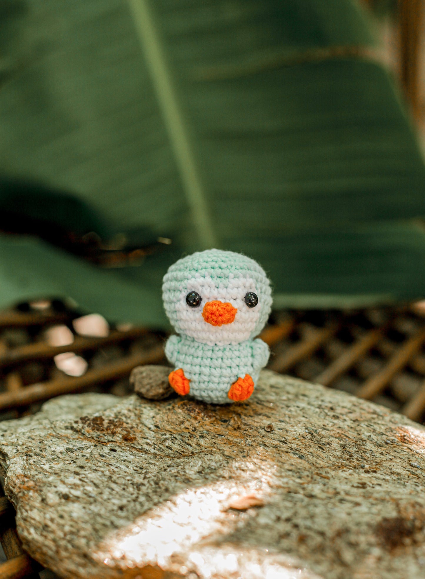 Duck Crochet Keychain Miniature amigurumi figurine for office desk decor, fidget sensory toy, unique gift for car dashboard . kawaii pocket  hug