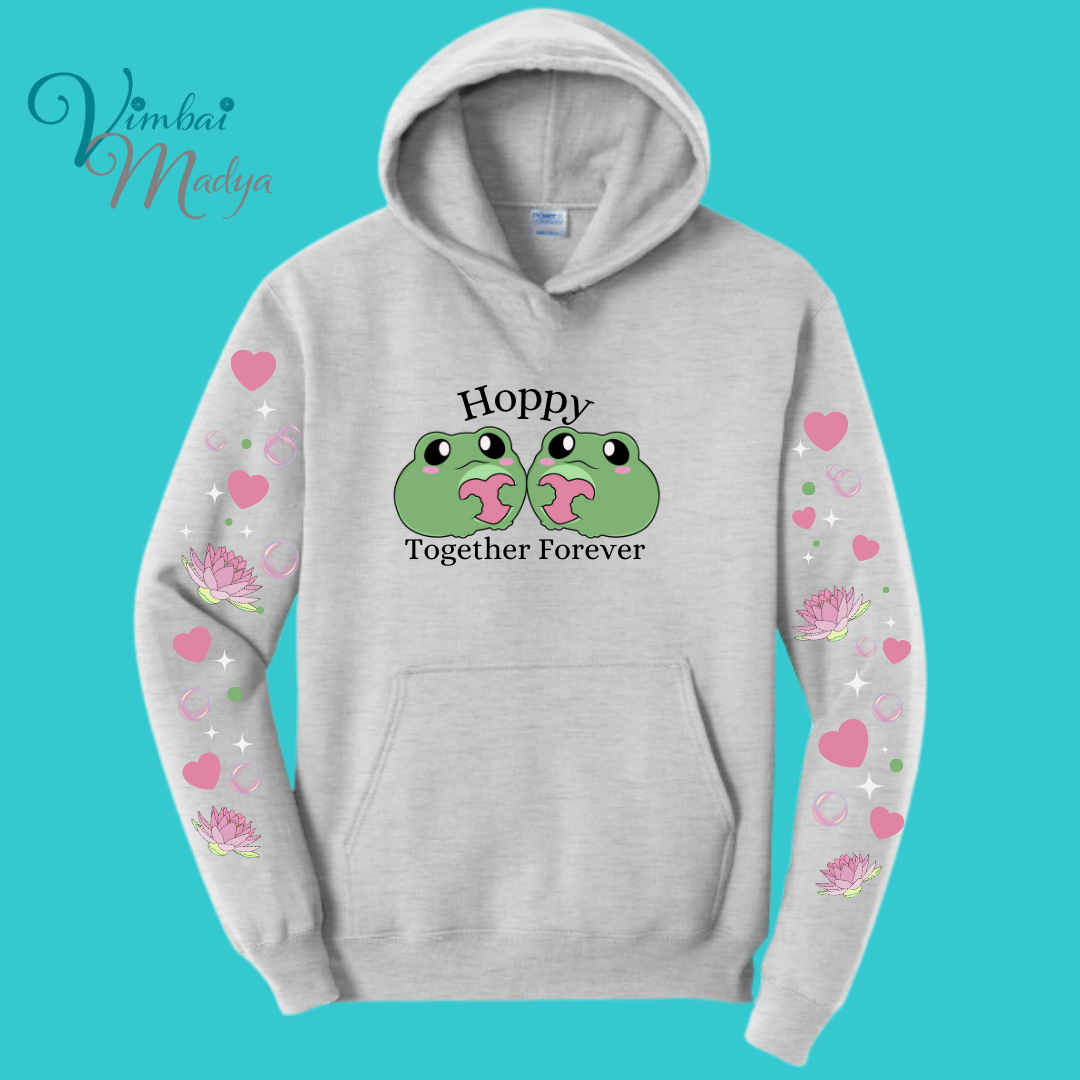 Frog Sweatshirt Unisex Clothing Kawaii Hoodie :  Best Friend Gift . Fall Winter Essential . Frog and Toad Couple . Mothers Day Gift for her