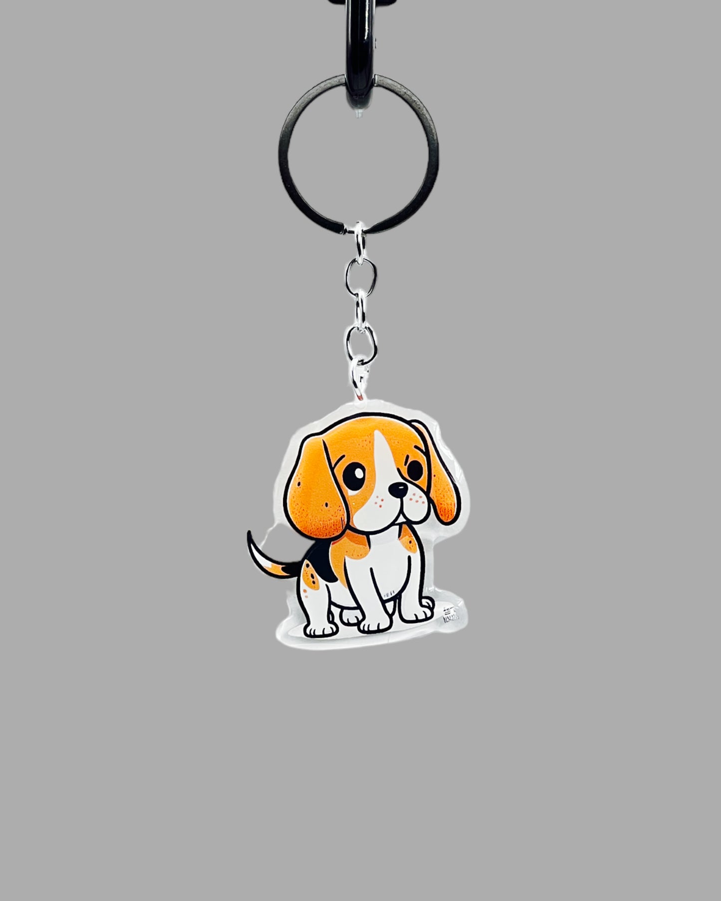 Beagle Dog Acrylic keychain Cute kawaii memorial ornament, pet portrait charm gift  backpack photo fob, dad car décor, first day of school