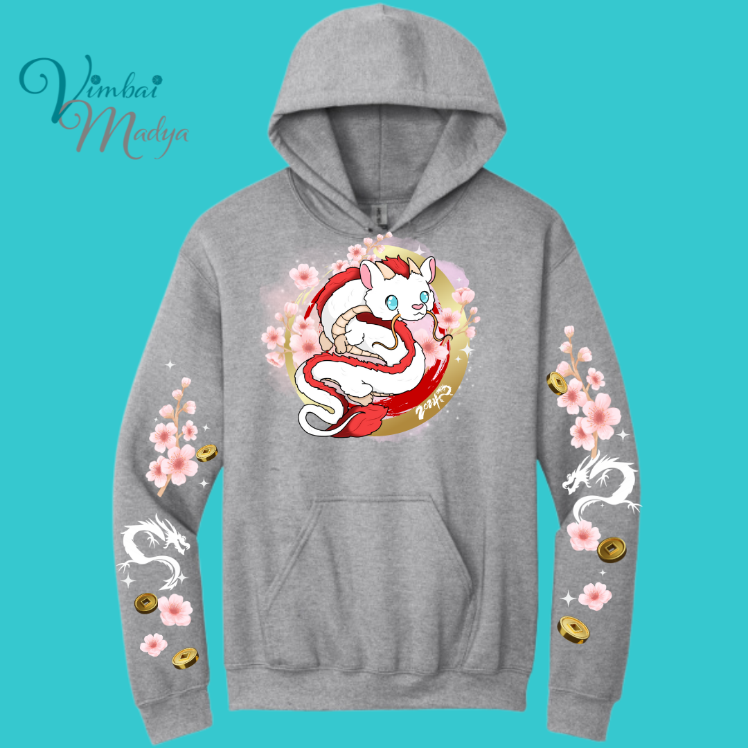 Chinese Dragon Sweatshirt Unisex Clothing Kawaii Hoodie :  Best Friend Gift . Fall Winter Essential . Year of the Dragon . Lunar New Year