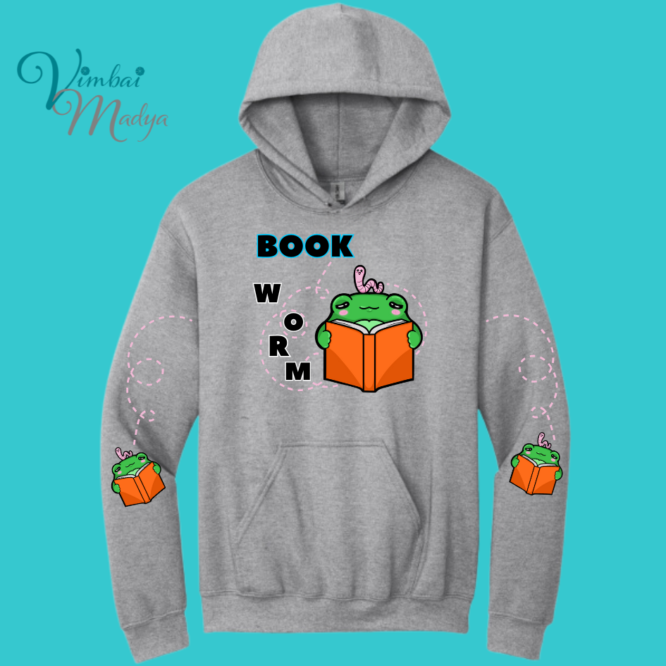 Unisex Kawaii Frog Sweater Hoodie : Perfect Mother's Day Gift & Fall Winter Essential  .  Trendy Bookworm Style for Your Best Friend