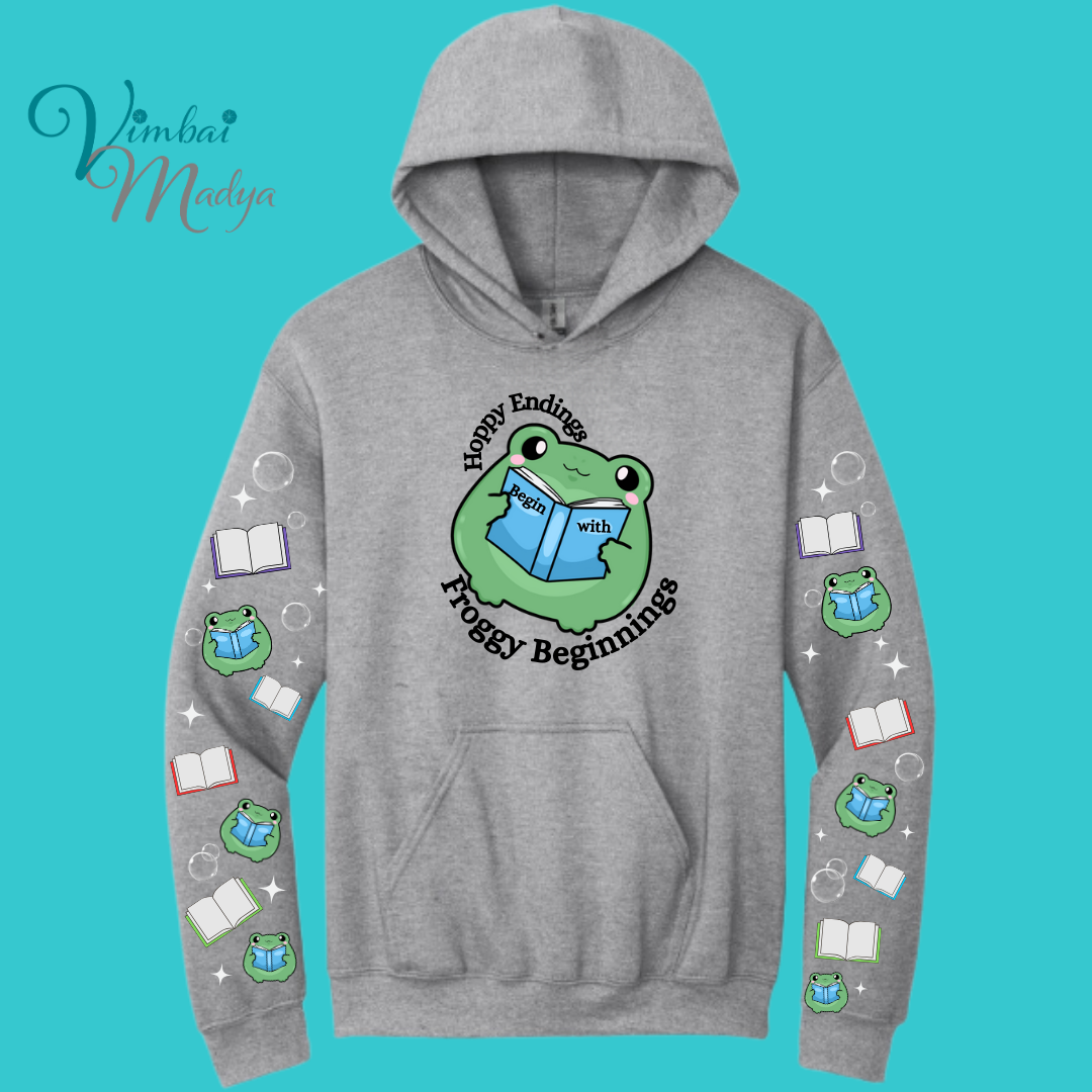 Frog Sweatshirt Unisex Clothing Kawaii Hoodie :  Best Friend Gift . Fall Winter Essential . Frog and Toad Book Lovers . Readers Gift for her