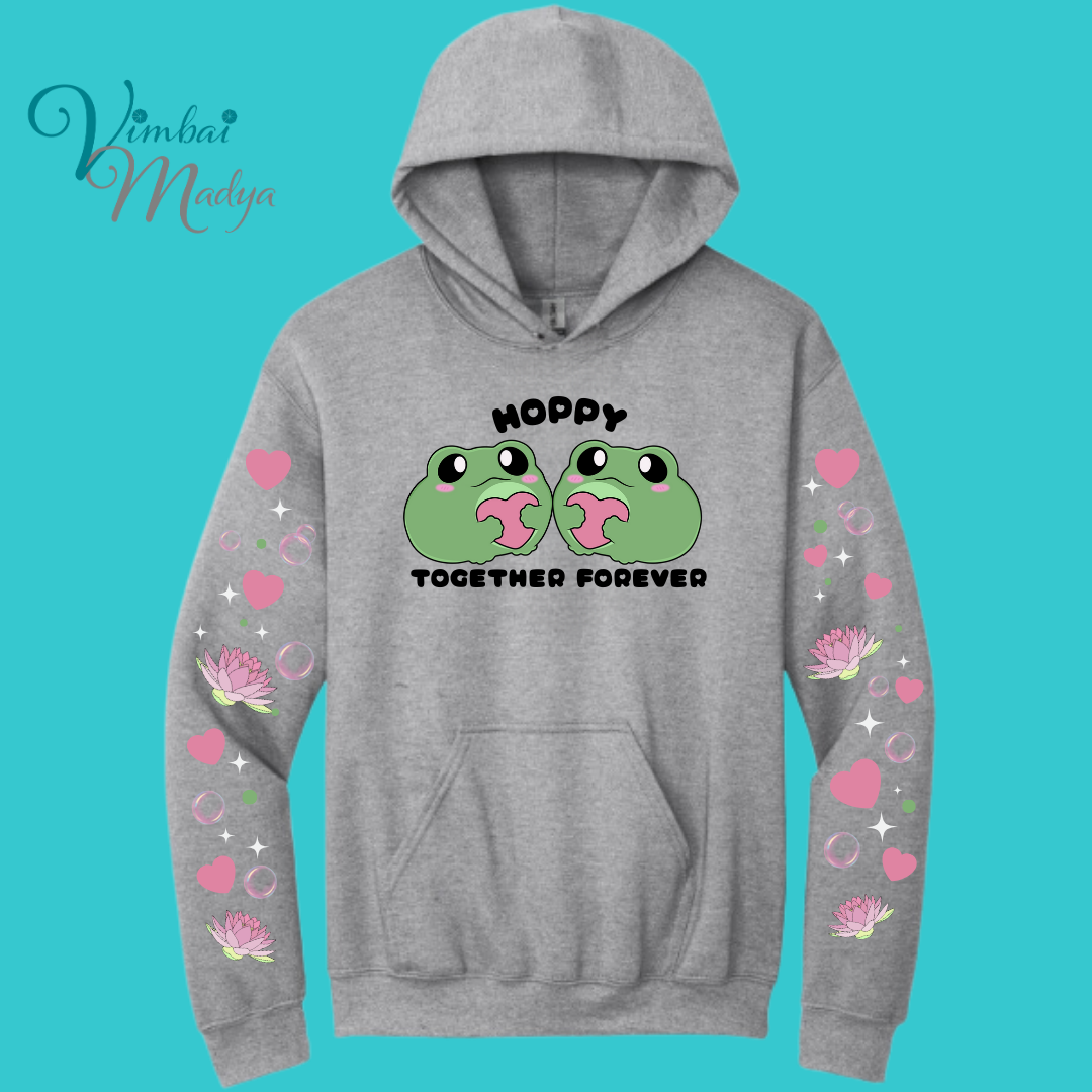 Frog Sweatshirt Unisex Clothing Kawaii Hoodie :  Best Friend Gift . Fall Winter Essential . Frog and Toad Couple . Mothers Day Gift for her