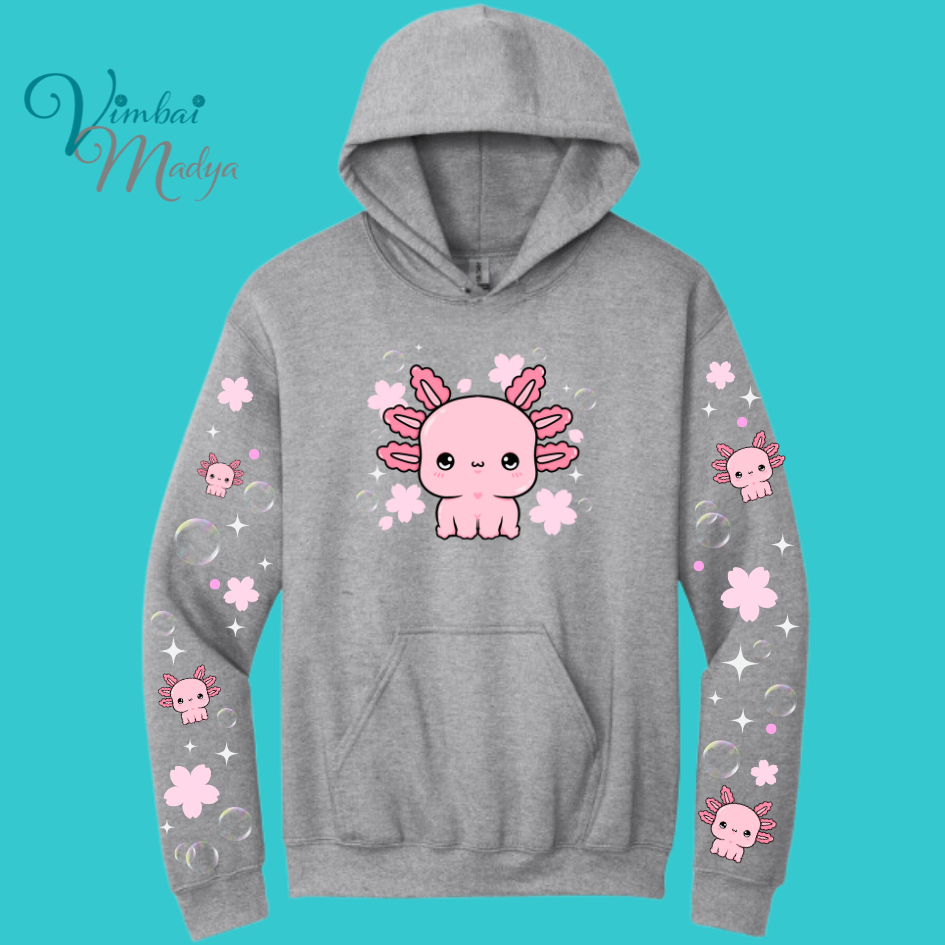 Axolotl Sweatshirt Unisex Clothing Kawaii Hoodie : Ocean, fish, beach  and Best Friend Gift . Fall Winter Essential . Gift for her