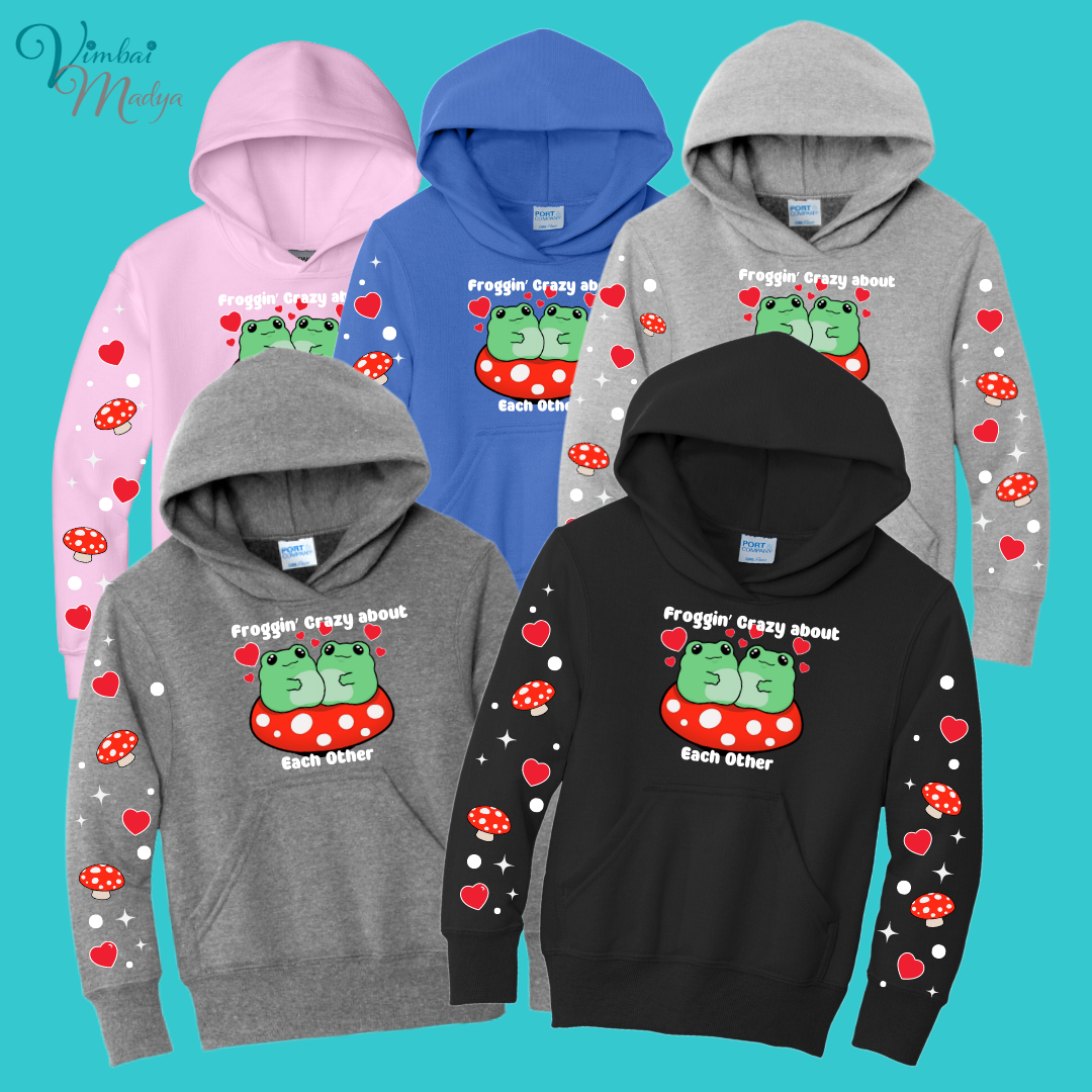 Youth Frog Mushroom Psychedelic  Kawaii Frog Sweater Hoodie :  frog and toad couples Gift & Fall Winter Essential  .  Style for Your Best Friend