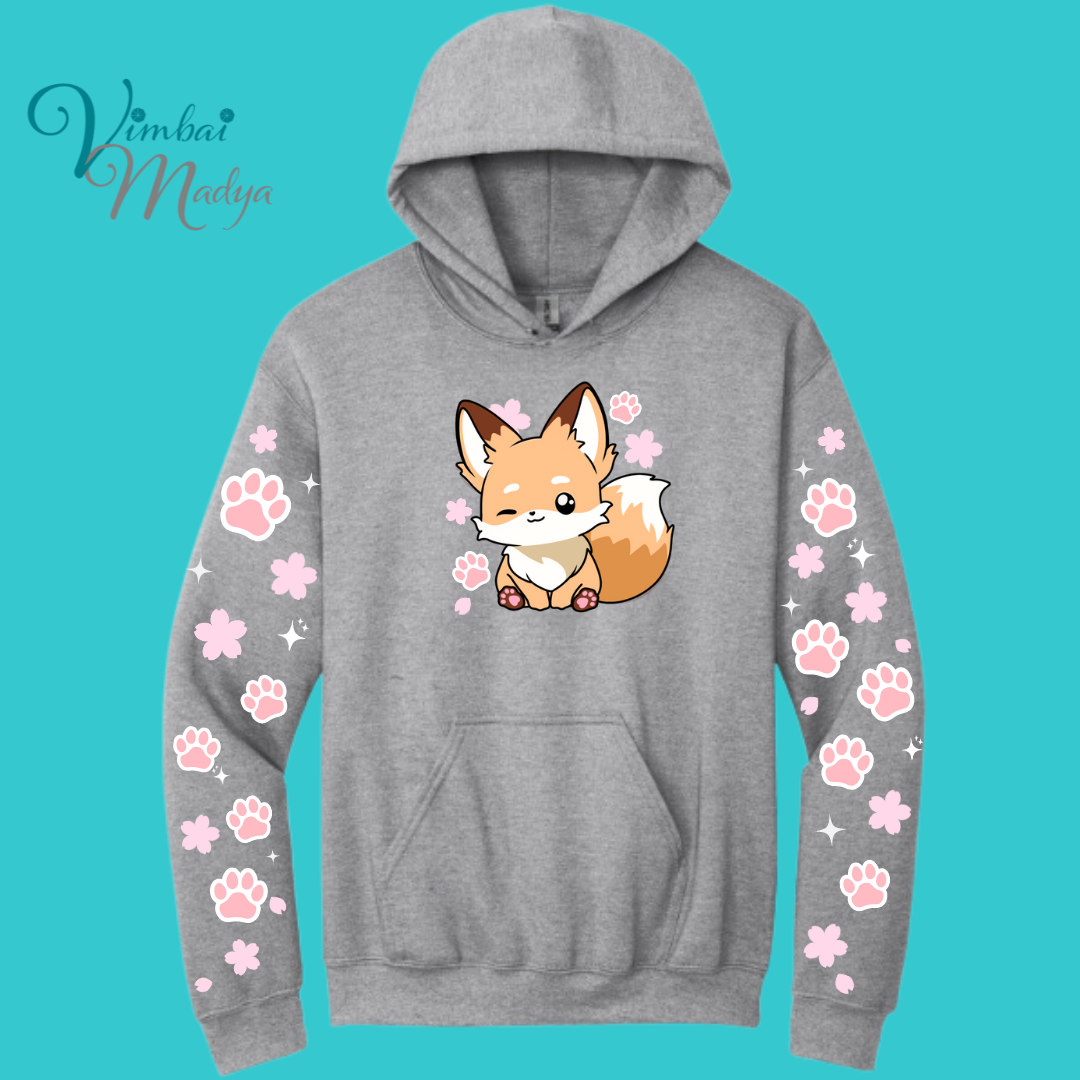 Fox Sweatshirt Unisex Clothing Kawaii Animal Hoodie : Fantastic Mr Fox  and Best Friend Gift . Fall Winter Essential . Gift for her