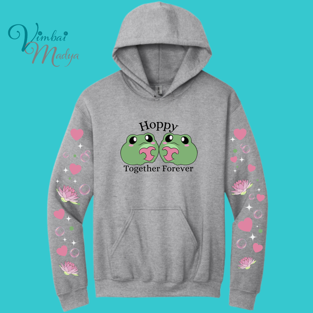 Frog Sweatshirt Unisex Clothing Kawaii Hoodie :  Best Friend Gift . Fall Winter Essential . Frog and Toad Couple . Mothers Day Gift for her