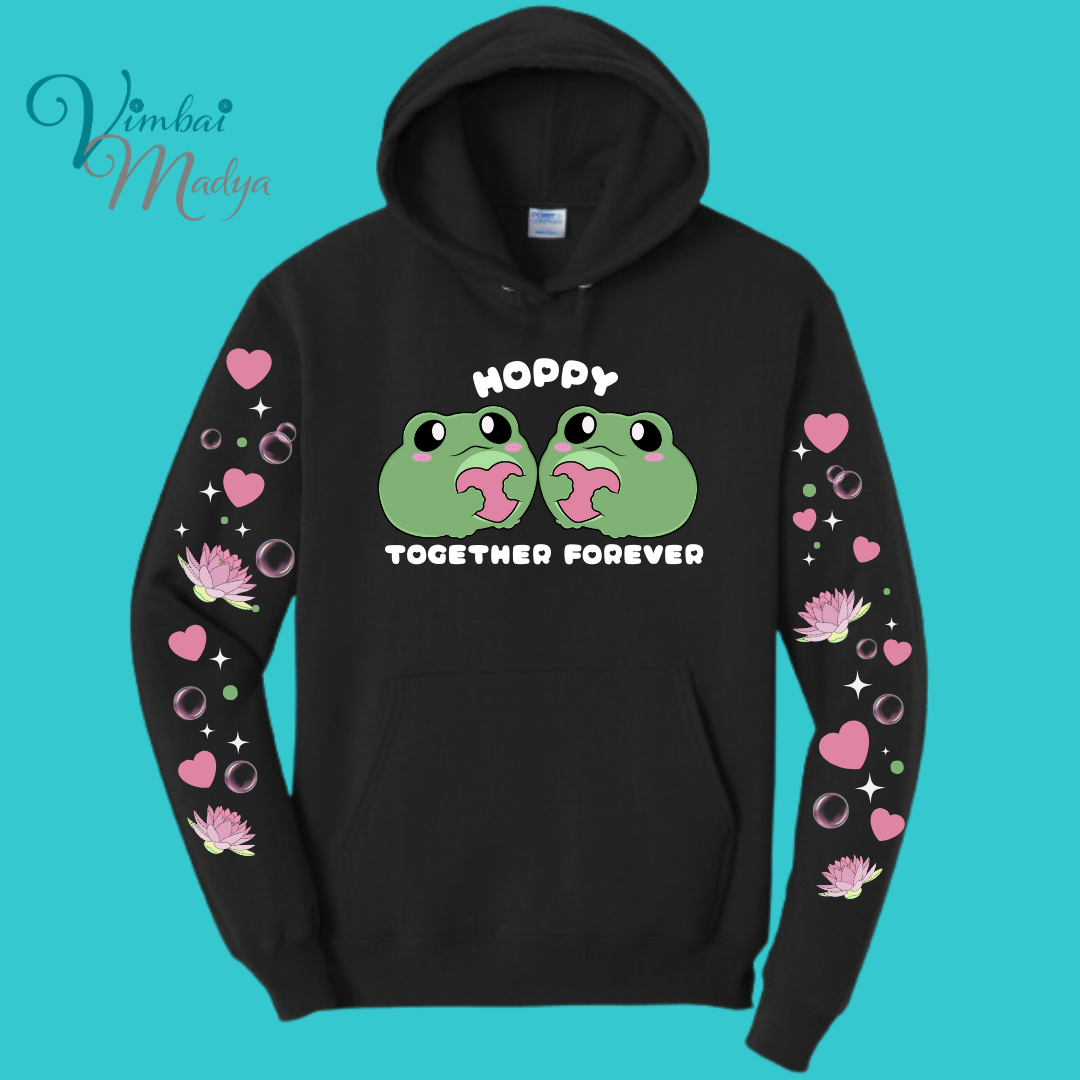 Frog Sweatshirt Unisex Clothing Kawaii Hoodie :  Best Friend Gift . Fall Winter Essential . Frog and Toad Couple . Mothers Day Gift for her