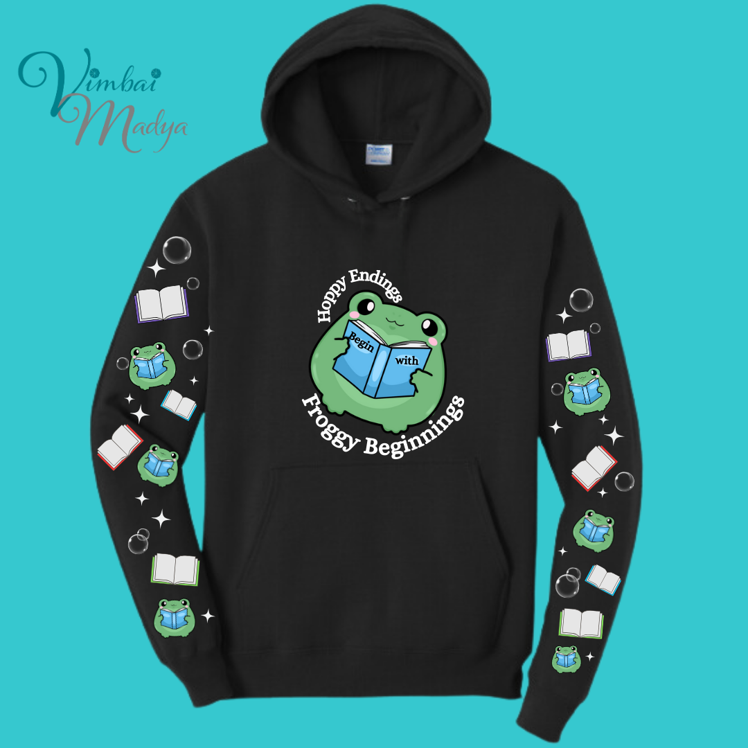 Frog Sweatshirt Unisex Clothing Kawaii Hoodie :  Best Friend Gift . Fall Winter Essential . Frog and Toad Book Lovers . Readers Gift for her