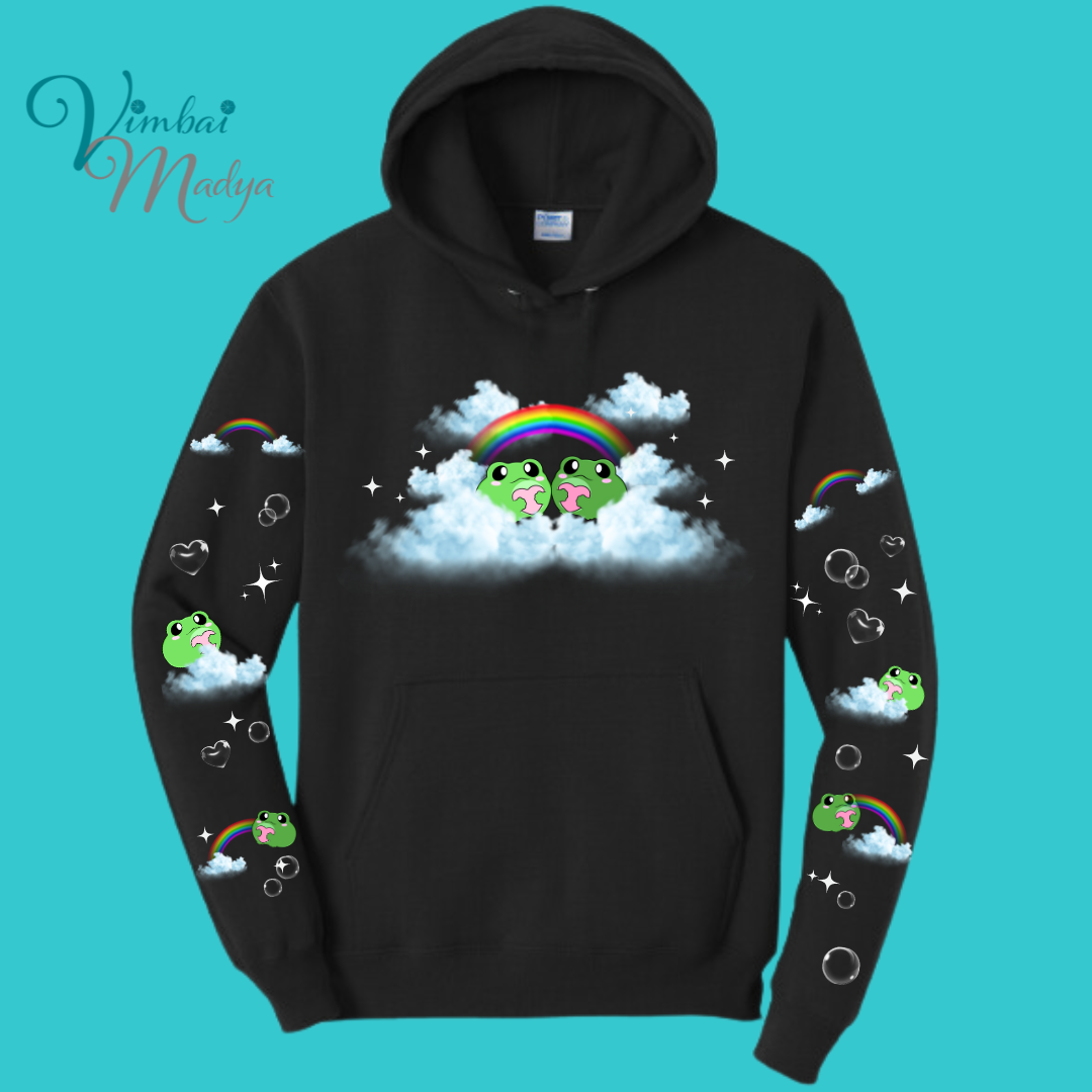 Unisex Kawaii Frog  Sweater Hoodie  : Perfect Mother's Day Gift & Fall Winter Essential  .  Trendy, Unisex Style for Your Best Friend's Wardrobe