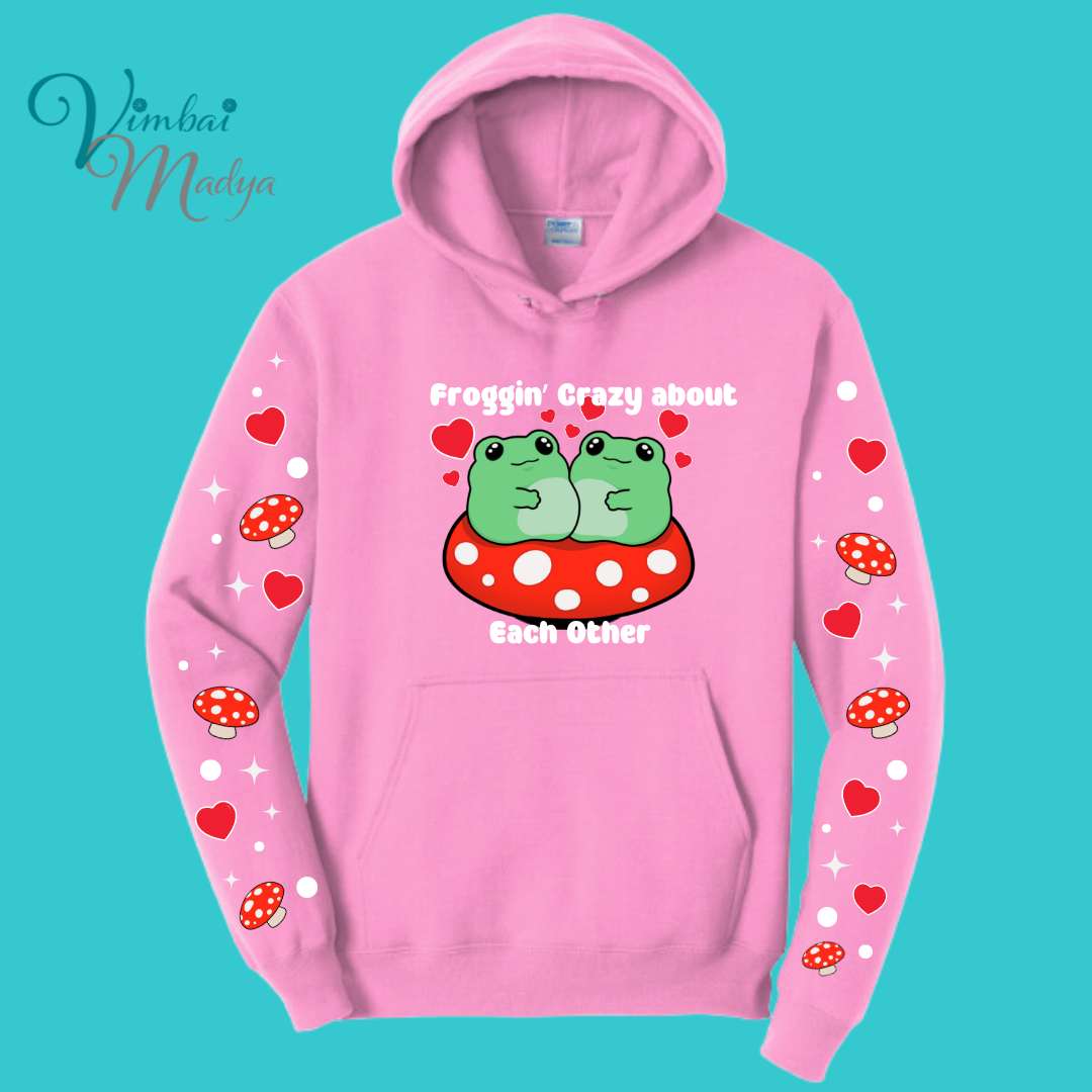 Frog Mushroom Psychedelic  Kawaii Frog Sweater Hoodie : Perfect Mother's Day Gift & Fall Winter Essential  .  Trendy, Style for Your Best Friend