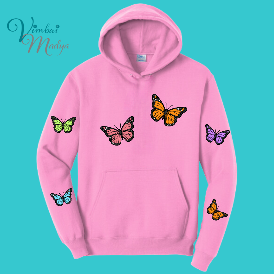 Unisex Butterfly Unisex Sakura  Kawaii Frog Sweater Hoodie : Perfect Mother's Day Gift & Fall Winter Essential  .  Trendy, Blossom Style for Your Best Friend