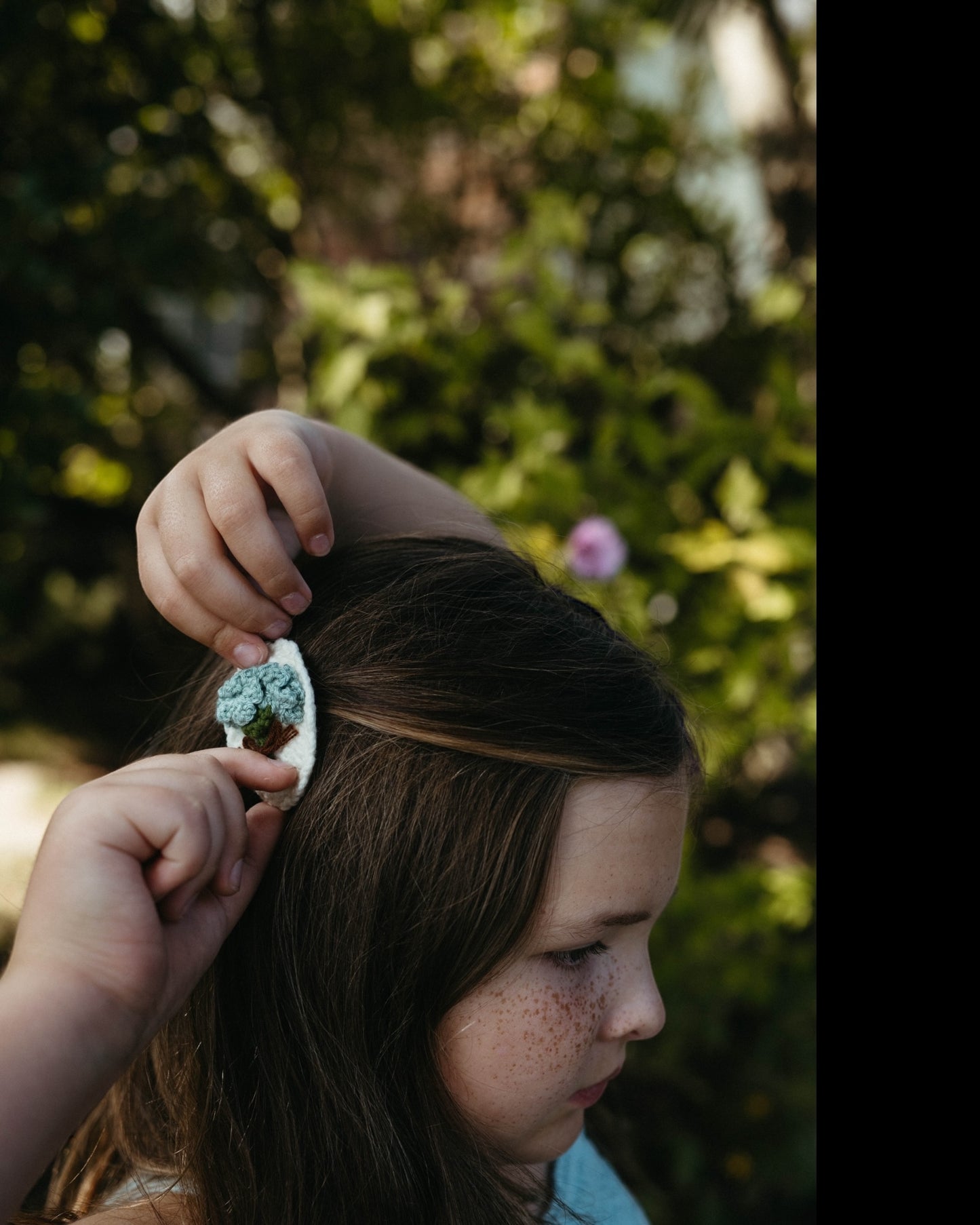 Crochet Trim Snap Hair Clips, Hair barrettes for kids