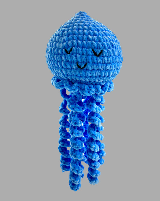 Jellyfish Handmade Crochet stuffed Doll for Montessori Play, Nursery Decor, and Baby Shower Gifts . Granddaughter, niece, nephew & grandson