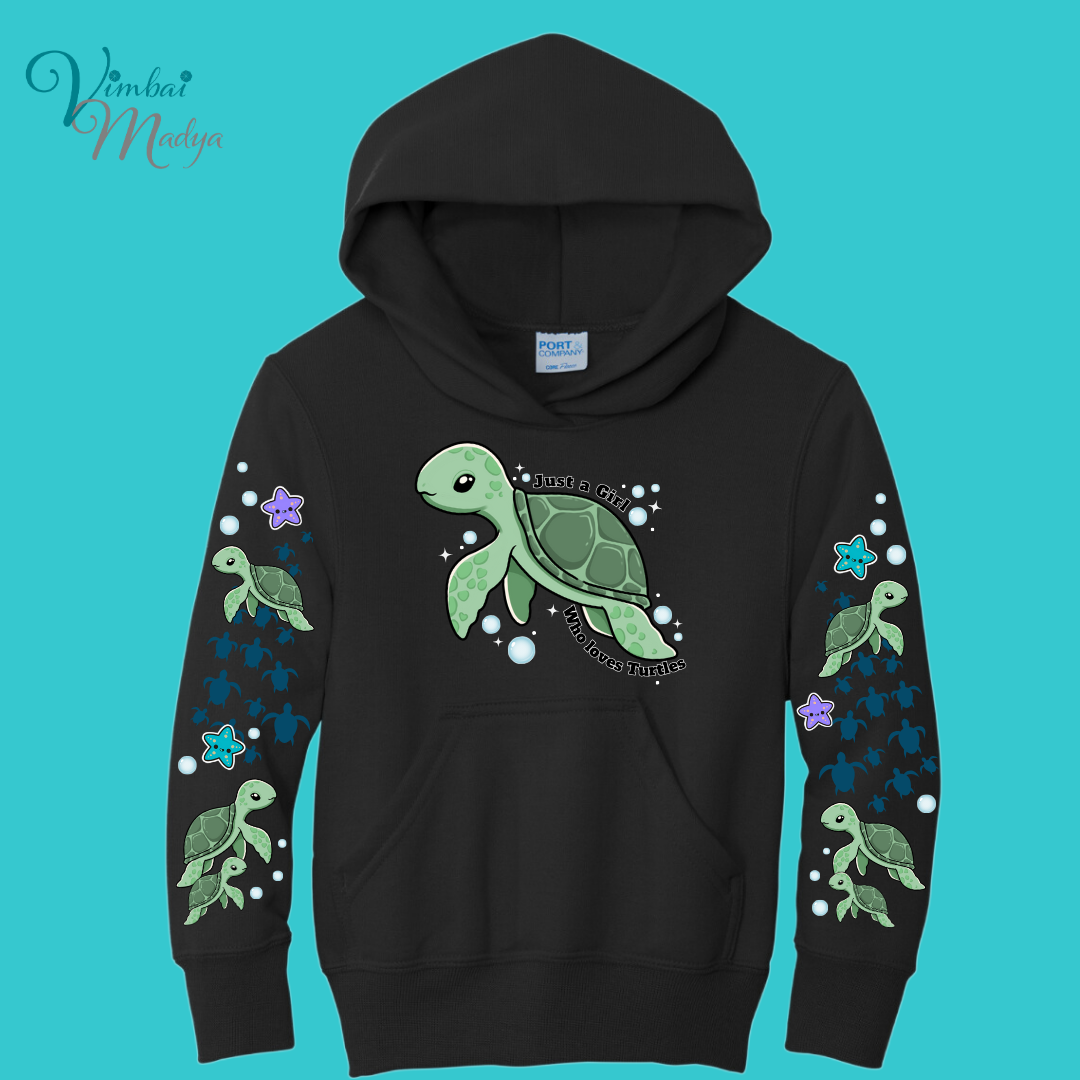 Youth Turtle Sweatshirt Unisex Clothing Kawaii Hoodie : Ocean, fish, beach  and Best Friend Gift . Fall Winter Essential . Gift for her