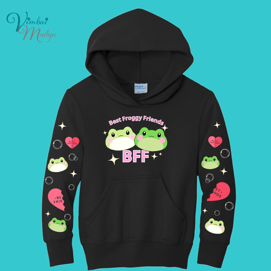 Kawaii Frog Sweater Hoodie  : Perfect Mother's Day Gift & Fall Winter Essential  .  Trendy, Unisex Style for Your Best Friend's Wardrobe