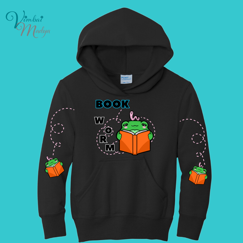 Youth Frog Book lover Kawaii Sweater Hoodie : Perfect Mother's Day Gift & Fall Winter Essential  . Trendy Style for Your Best Friend