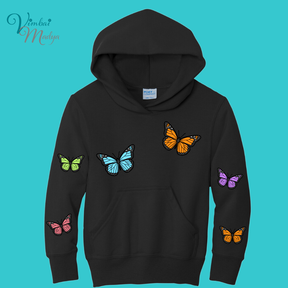 Youth Butterfly Unisex Sakura  Kawaii Frog Sweater Hoodie : Perfect Mother's Day Gift & Fall Winter Essential  .  Trendy, Blossom Style for Your Best Friend